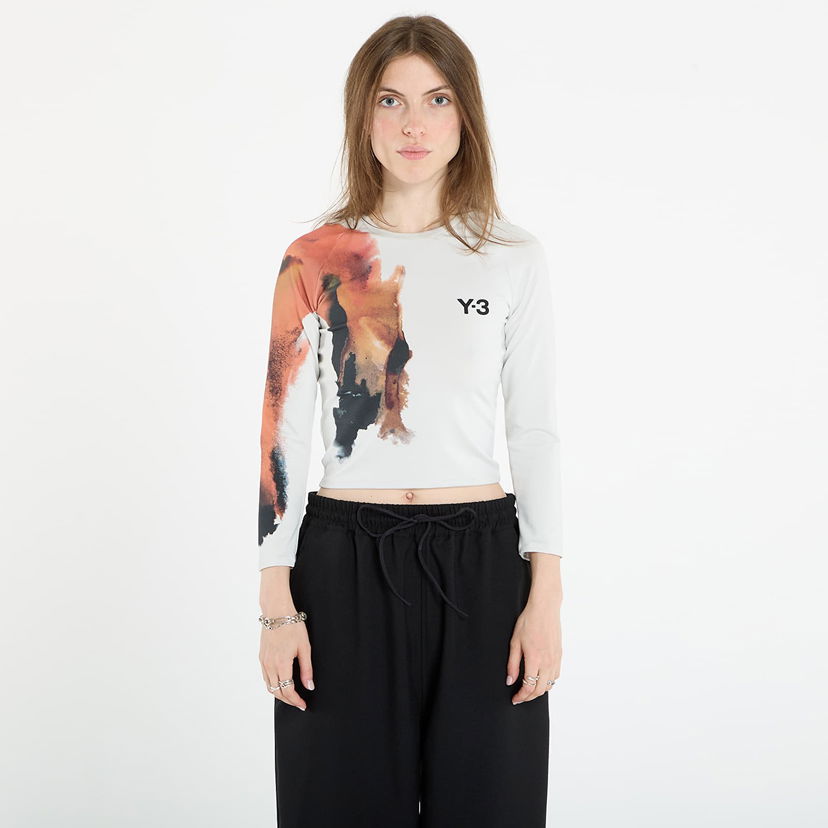 Majica Y-3 Y-3 Crop Longsleeve T-Shirt Bela | JM4787