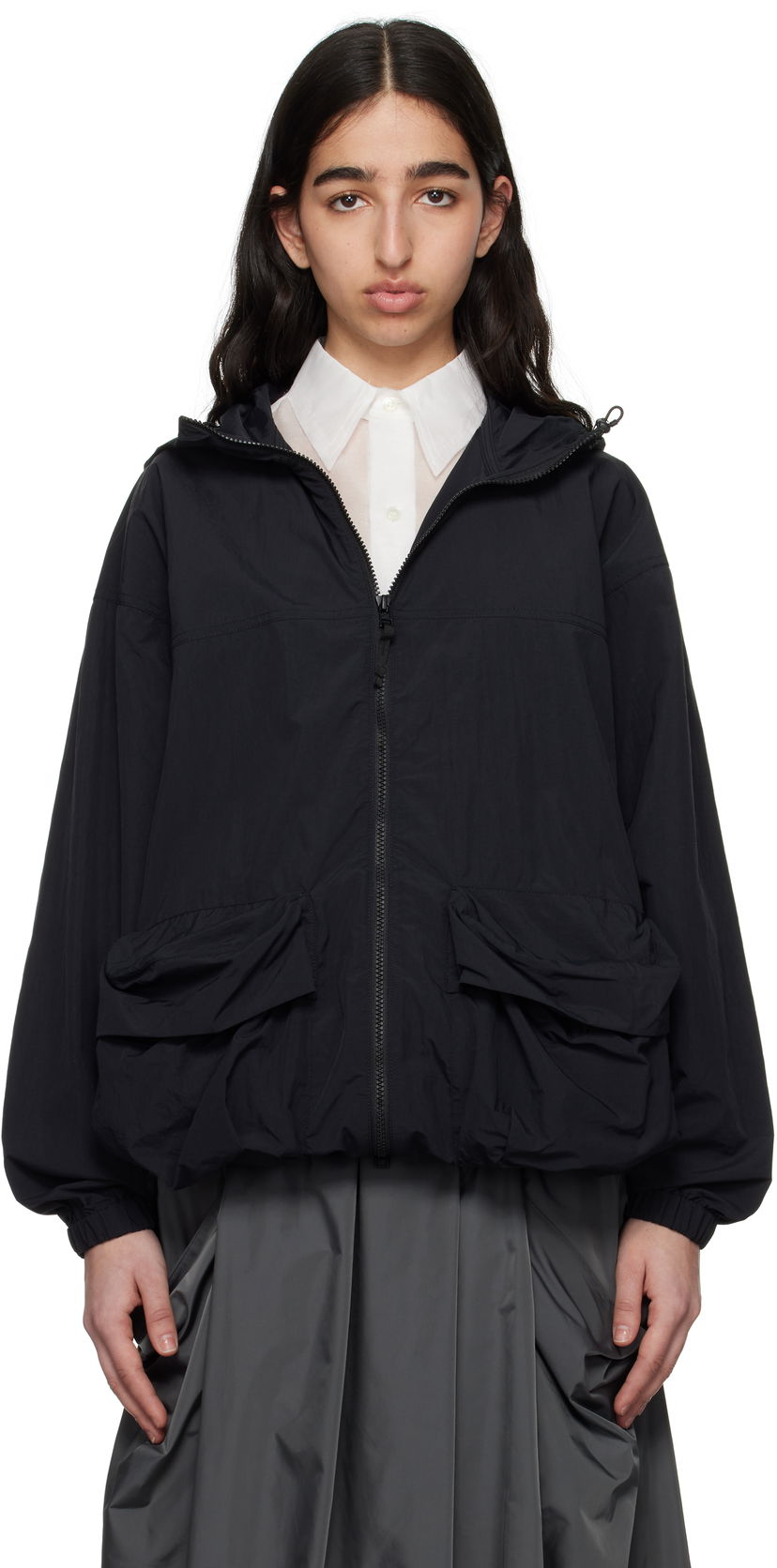 Vetrovka Snow Peak Snow Peak Nylon Tussah Hooded Jacket Črna | JK-25SU008