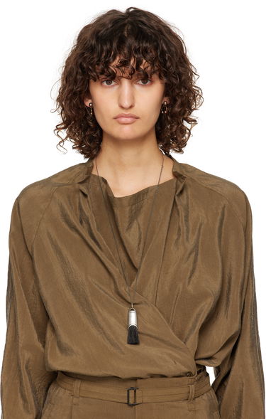 Uhani LEMAIRE Lemaire Rattle Drop Earrings Kovinski | JW0074 LO036, 2