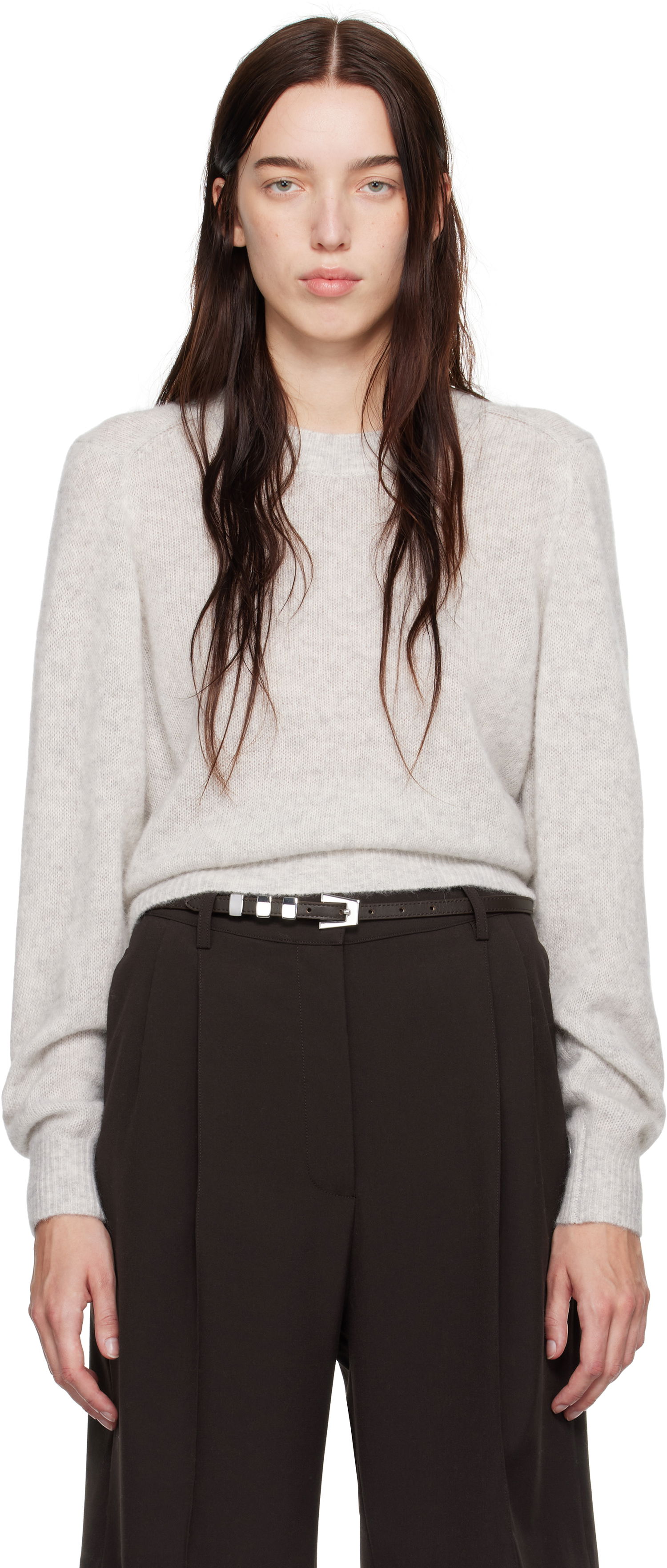 Pleteni pulover ISABEL MARANT Sweater Crewneck Siva | PU0558FA-B3L01I, 0