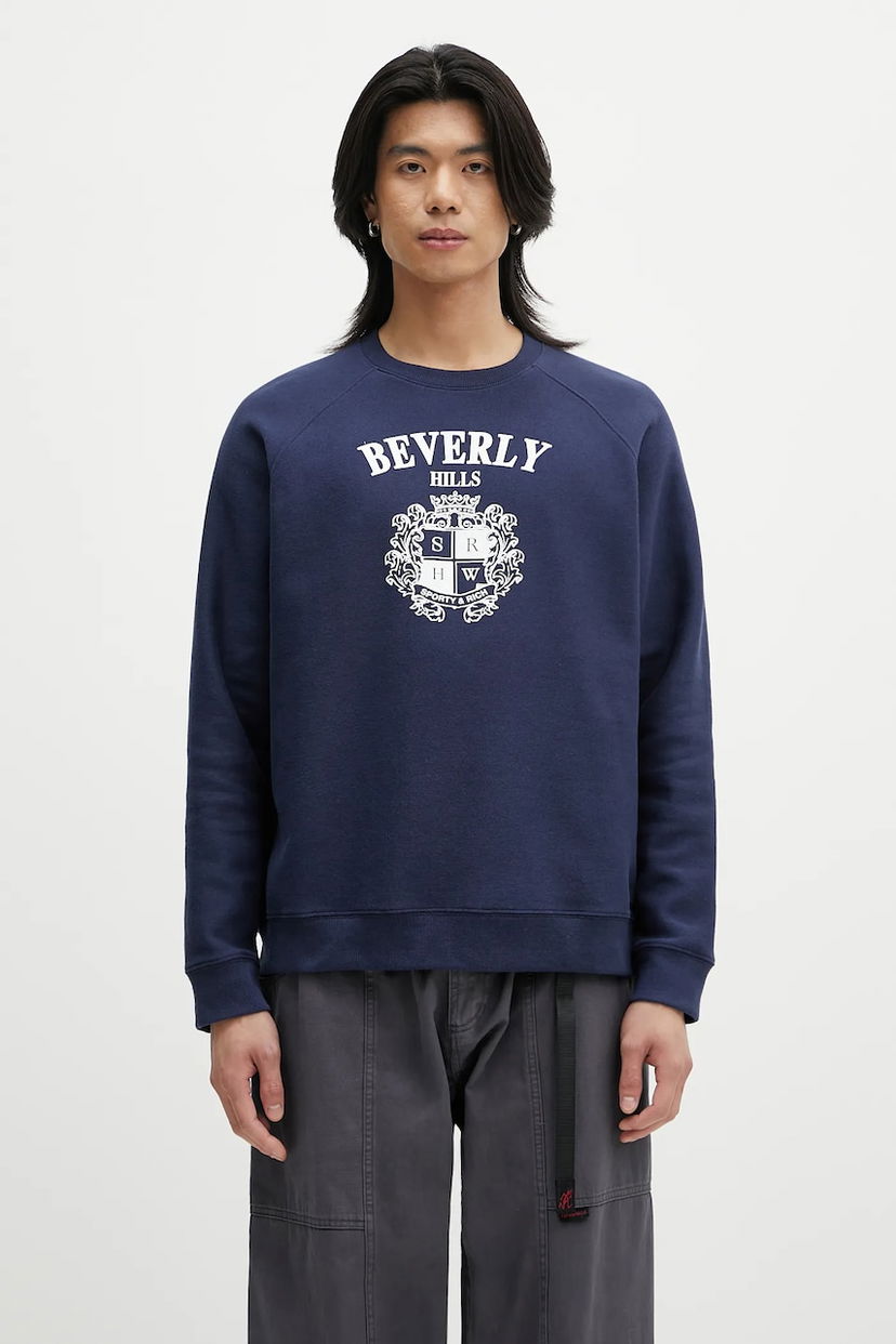 Pulover Sporty & Rich Sporty & Rich BH Crest Sweatshirt Mornarica | ST082626256BL106