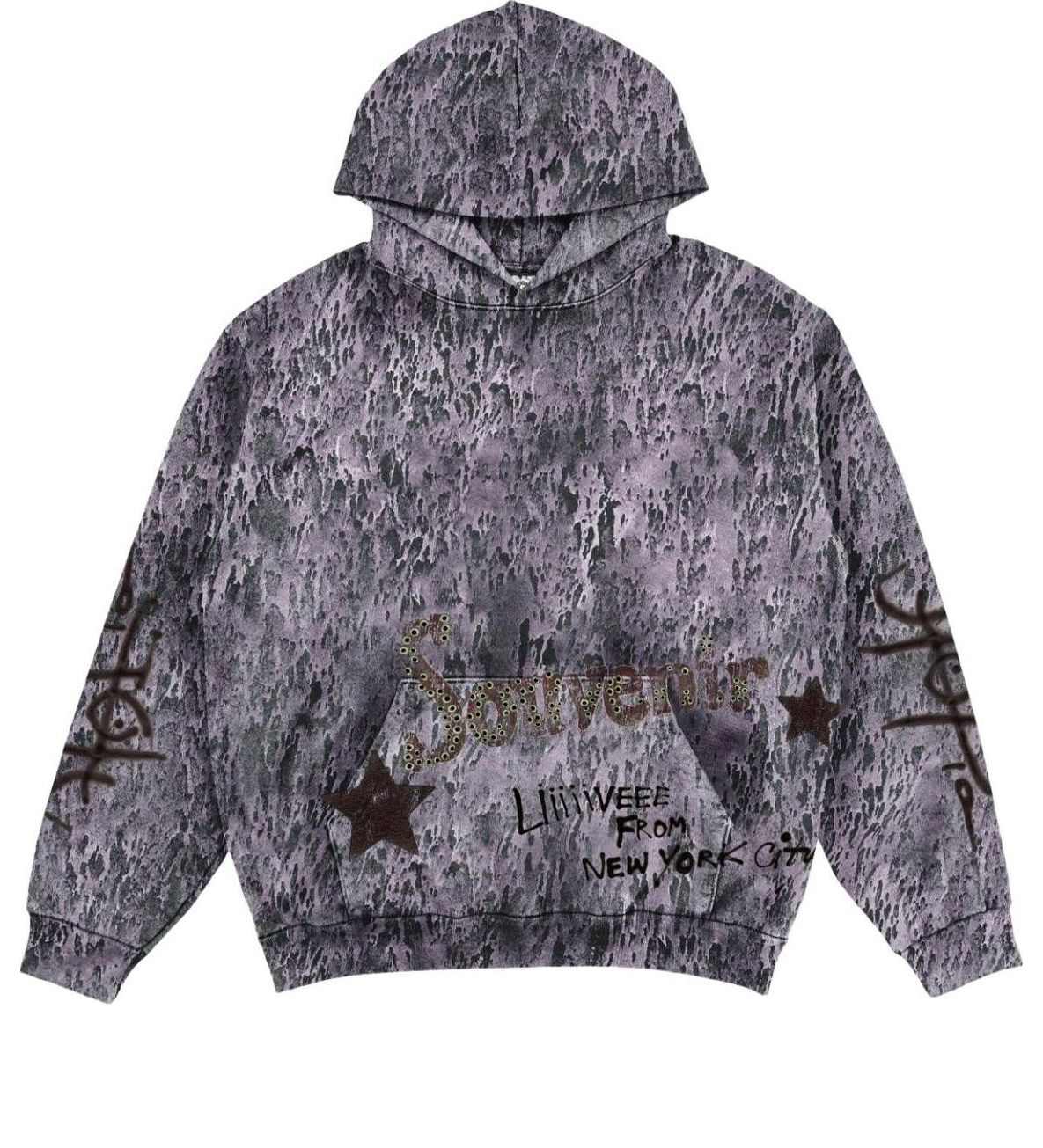 Pulover Cactus Jack by Travis Scott Travis Scott Utopia NYC Souvenir Print Hoodie Lila | TSCM-HH33, 0