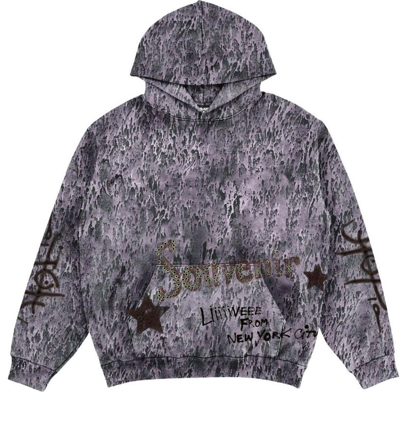 Pulover Cactus Jack by Travis Scott Travis Scott Utopia NYC Souvenir Print Hoodie Lila | TSCM-HH33