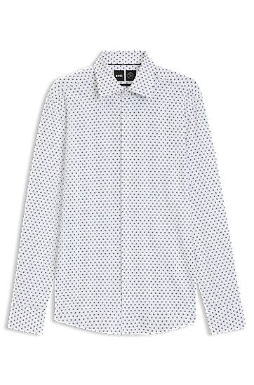 Srajce BOSS Men's Slim Fit Performance-Stretch Shirt Bela | 50545310
