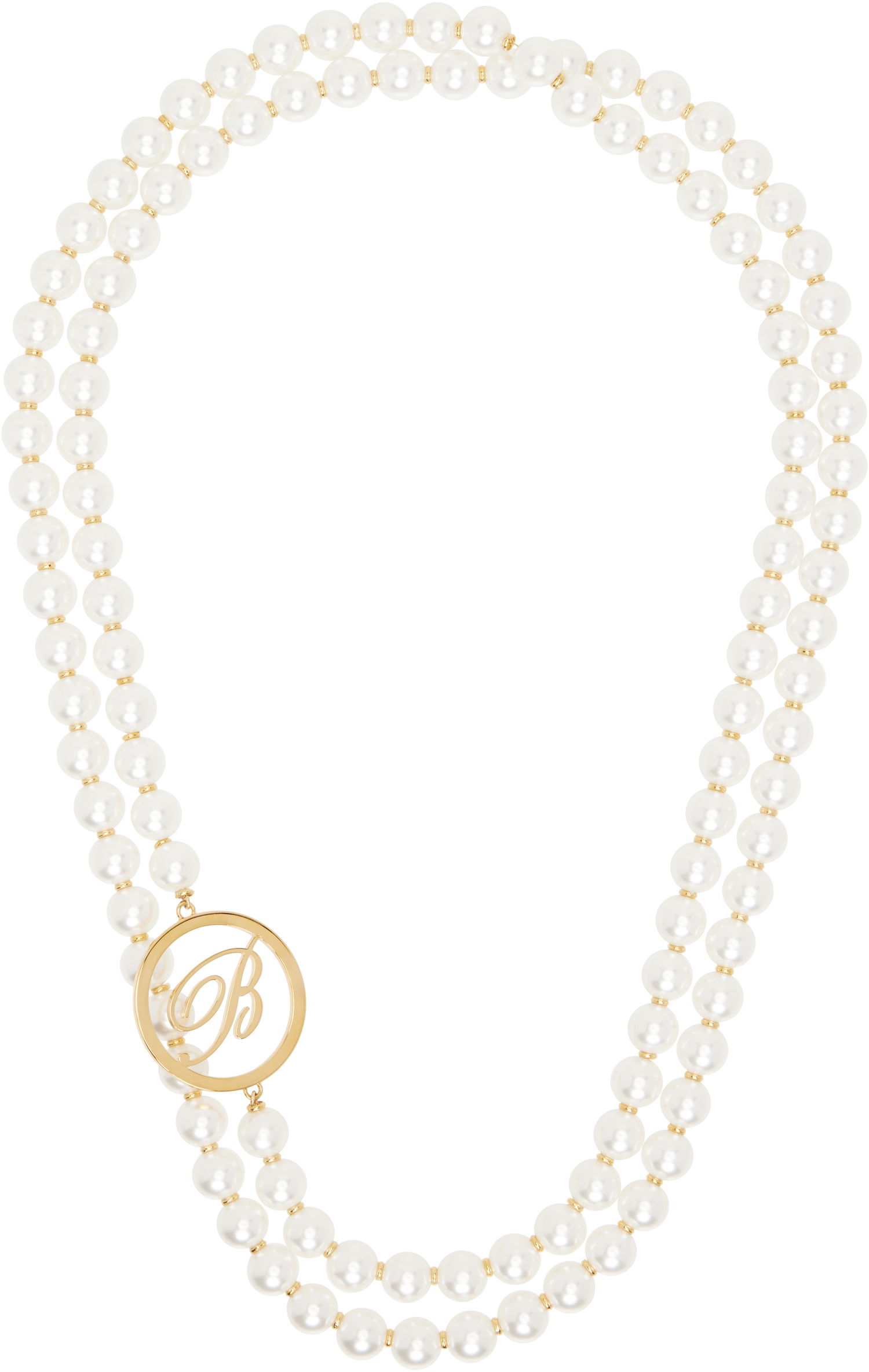 Ogrlica Blumarine Blumarine Faux-Pearl Double-Strand Necklace with Initial Pendant Kovinski | P522W314A, 0