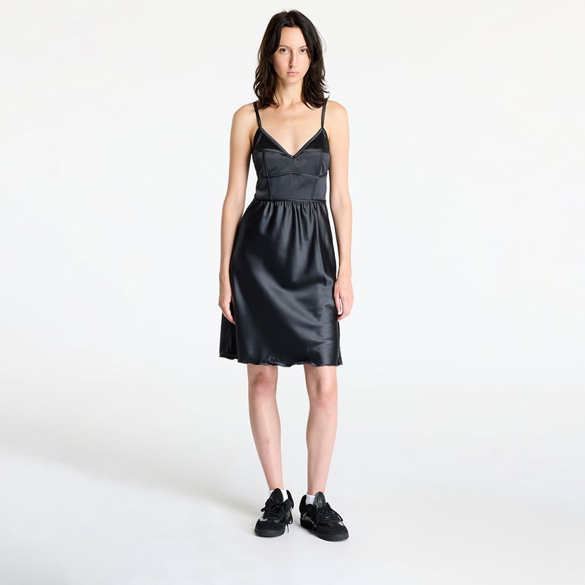 Obleke adidas Originals Satin Dress Carbon Črna | JN3015