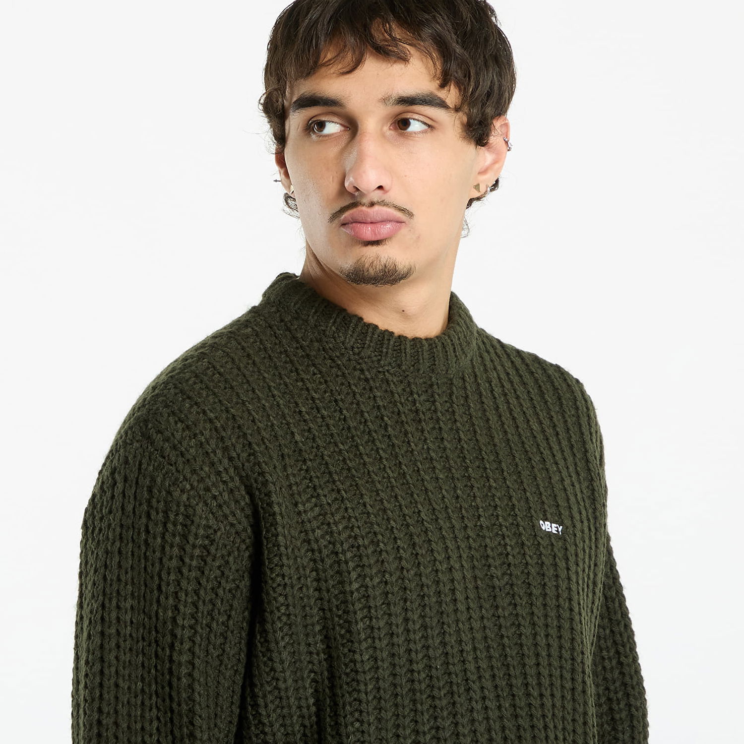 Pleteni pulover OBEY OBEY Bold Chunky Sweater Zelena | 151000108-RSI, 1