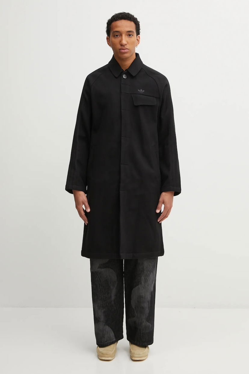 Plašči adidas Originals adidas Originals P Ess Overcoat Črna | JW0120