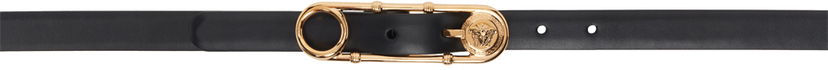 Pasovi Versace Versace Safety Pin Leather Belt Črna | 1004792_DV3T_1B00V