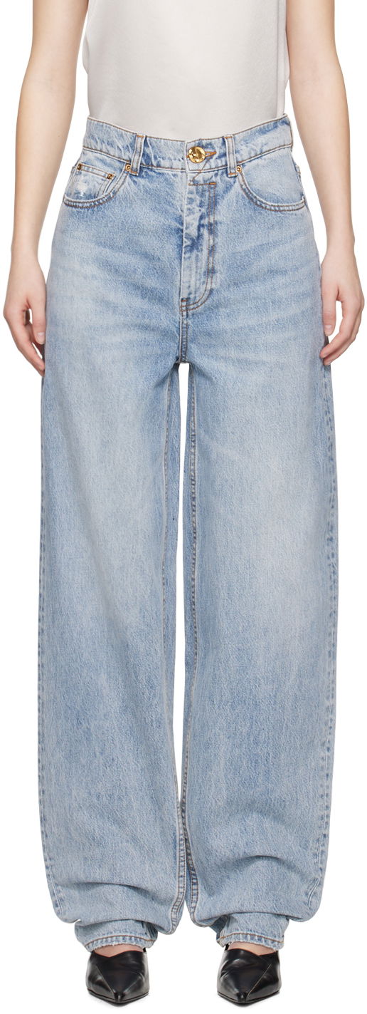 Kavbojke ZIMMERMANN Zimmermann Natura Oversize Barrel Jeans Modra | 9212PS241