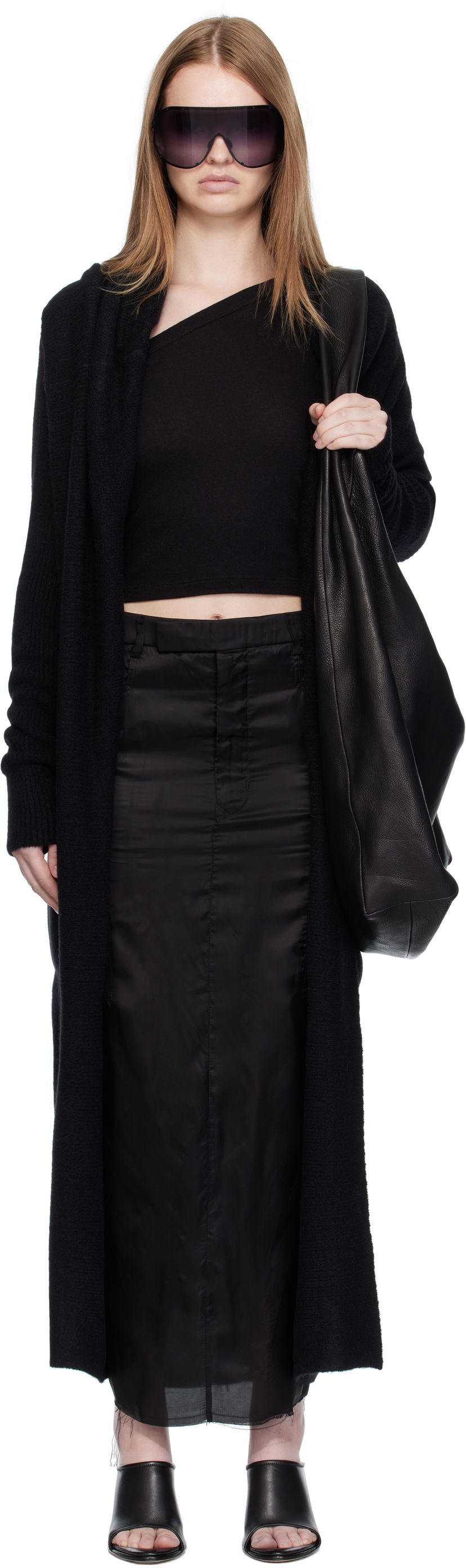 Pleteni pulover Rick Owens Rick Owens Concordians Long Cardigan Črna | RP02E4667 KWP