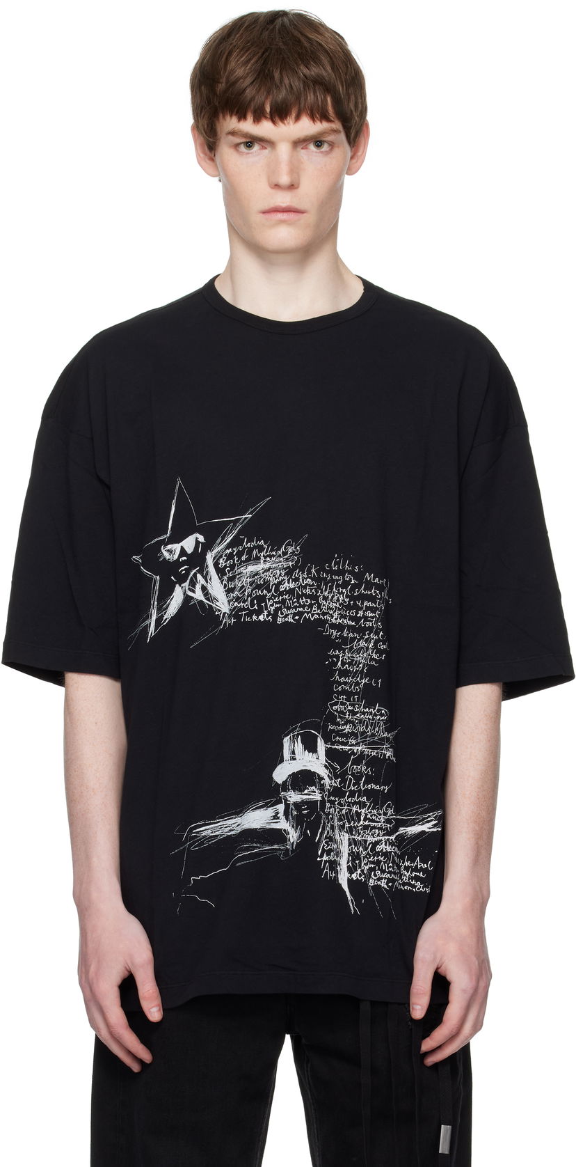 Majica Ann Demeulemeester Ann Demeulemeester Dieter Sketchbook Graphic T-Shirt Črna | B0012878-FA206-099