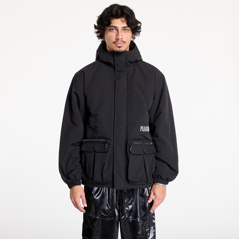 Parka Pleasures Run Hooded Black Jacket Črna | P24W014 BLACK