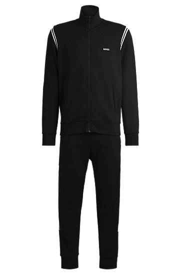 Trenirka BOSS Regular-Fit Tracksuit with Stripe Inserts Črna | 50533738