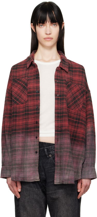 Srajce R13 R13 Dip-Dye Plaid Overshirt Rdeča | R13WR015-R460B, 0