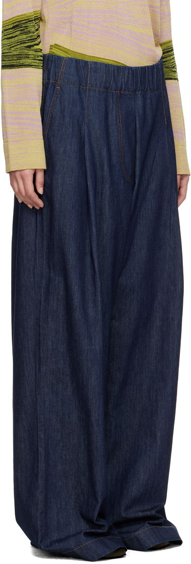 Hlače Dries Van Noten Dries Van Noten Drawstring Wide-Leg Jeans Modra | 251-010936-1553, 1
