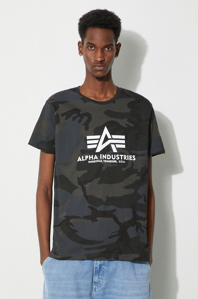 Majica Alpha Industries Basic T-Shirt Camo Print Zelena | 100501C.125