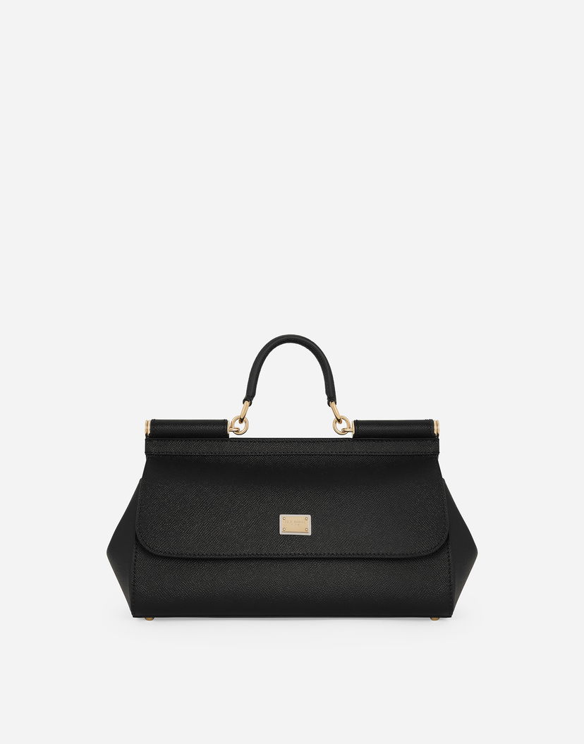 Torbica Dolce & Gabbana Dolce & Gabbana Sicily Elongated Leather Handbag Črna | BB7117A100180999