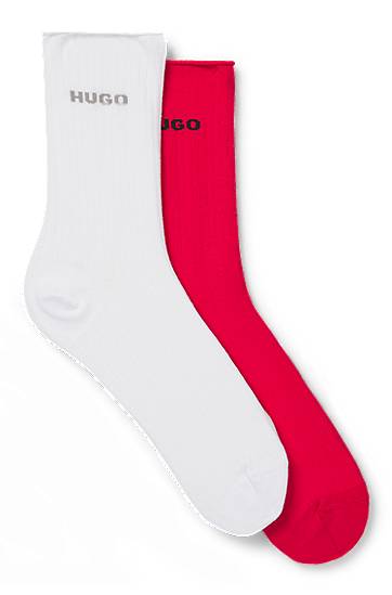 Nogavice BOSS Two-Pack of Quarter-Length Socks with Logo Bela | 50502080
