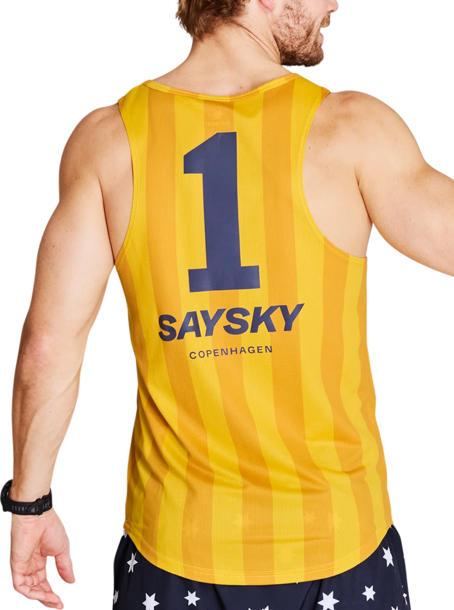 Majica brez rokavov Saysky Saysky Stripe Combat Singlet Rumena | nmrsi31c-008, 1