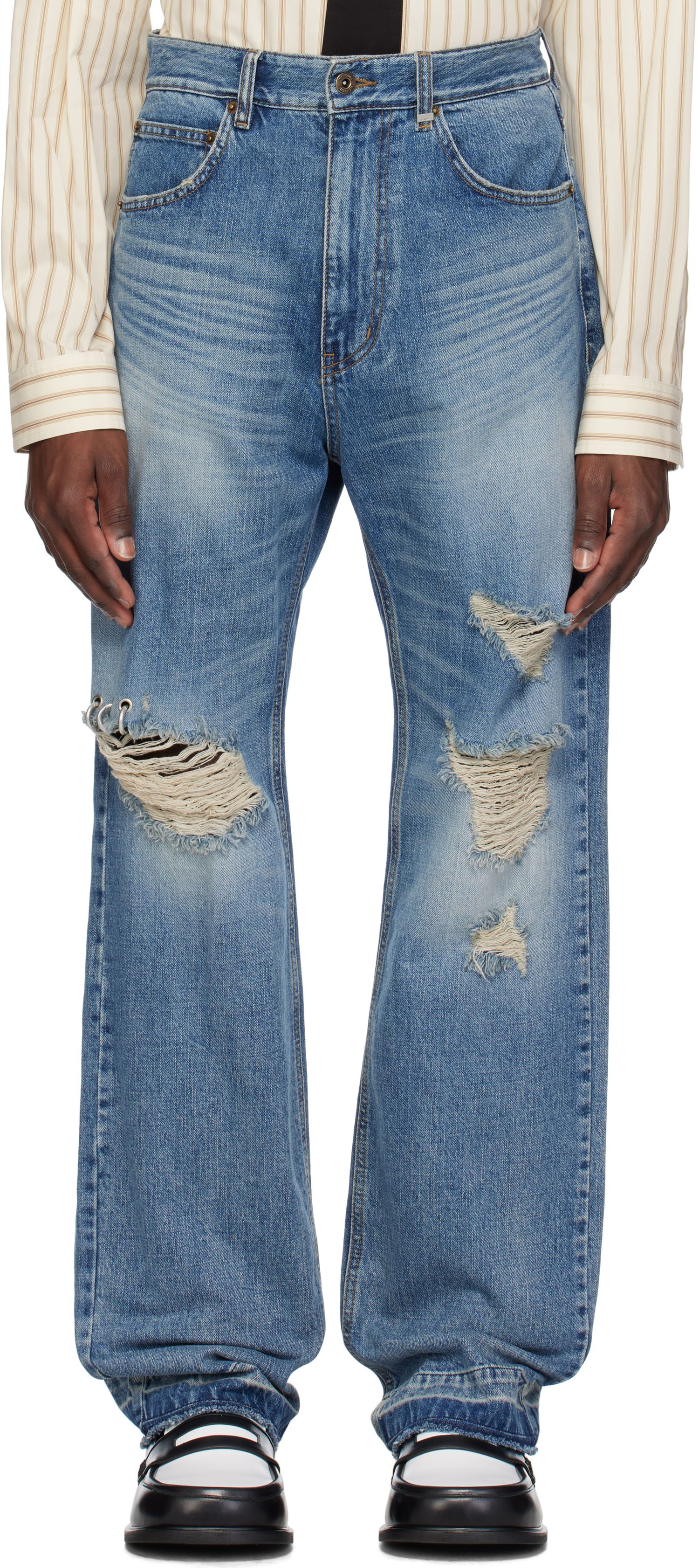 Kavbojke We11done We11done Distressed Jeans Modra | WD-DP0-25-333-M-BL, 0