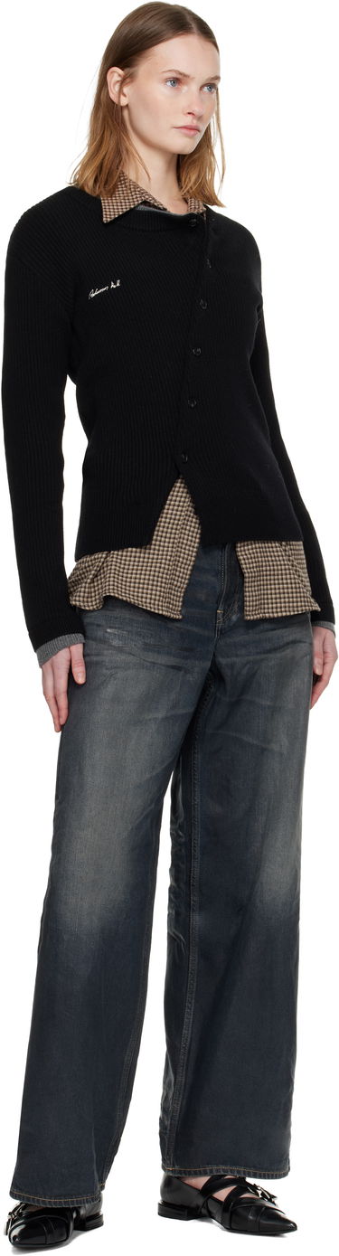Pleteni pulover Andersson Bell Button Slim Knit Cardigan Črna | atb1383w, 3