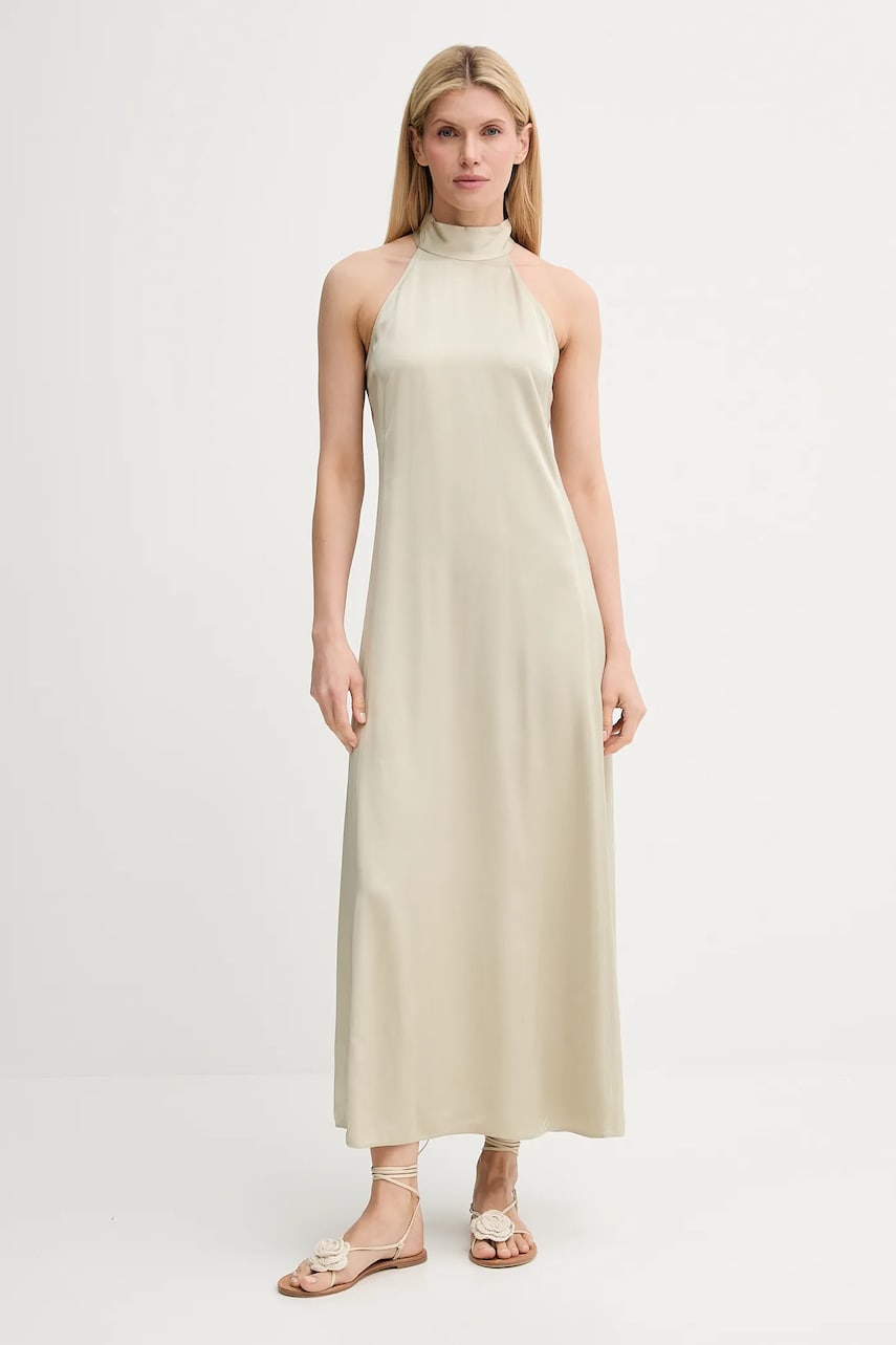 Obleke Samsoe Samsoe Samsoe Samsoe SANETTLE Maxi Halter Dress Bež | F25200104, 0