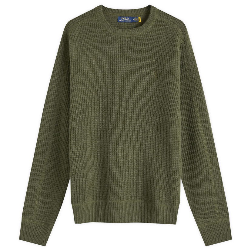 Pleteni pulover Polo by Ralph Lauren Ralph Lauren Men's Waffle Knit Sweater, Large Zelena | 710956807001