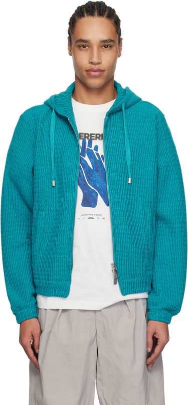 Pleteni pulover ADER ERROR ADER error Lunel Zip-Up Hoodie Turkizna | BO01SSHD0401TQ, 0