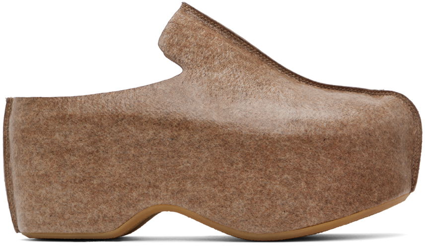 Oblačila JW Anderson JW Anderson Laminated Felt Platform Clogs Rjava | ANM42500D, 0