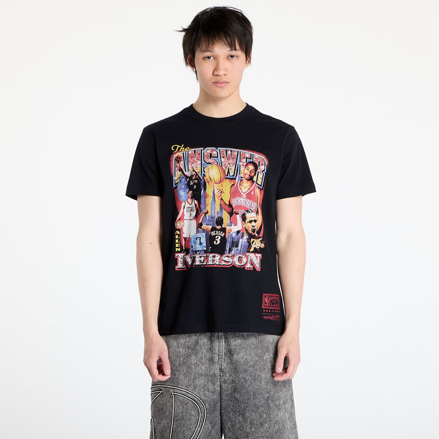 Majica Mitchell & Ness Mitchell & Ness NBA 76Ers Allen Iverson Bootleg Tee Črna | BMTRINTL1477-P76AIBLCK, 0