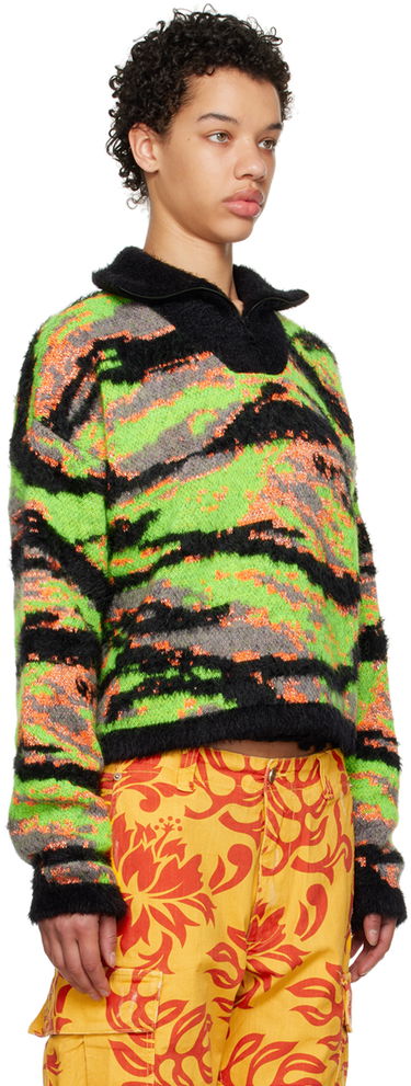 Pleteni pulover ERL ERL Camo-Print Mockneck Sweater Črna | ERL06N007, 4