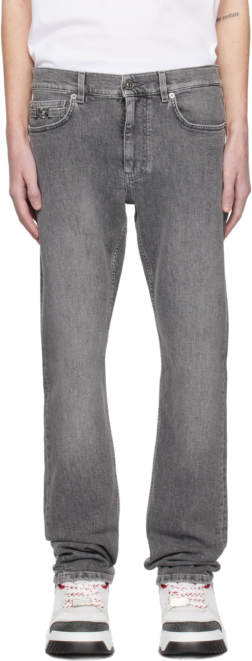 Kavbojke Versace Slim-Fit Jeans Siva | 1011693_1A11274
