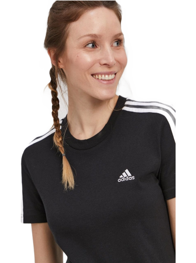 Majica adidas Performance Sportswear Loungewear Essentials Slim 3-Stripes Črna | GL0784