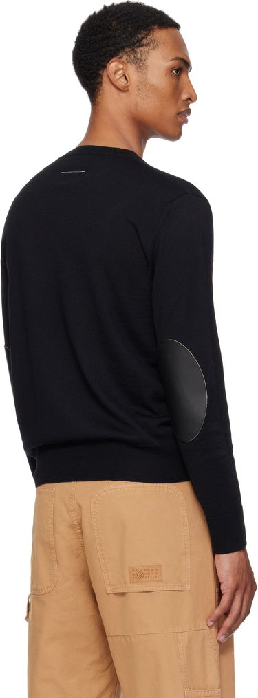 Pleteni pulover Maison Margiela MM6 Maison Margiela Elbow Patch Sweater Črna | SH0HL0032 M13133, 2