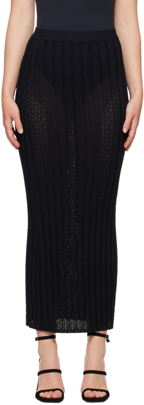 Krila Loulou de Saison Loulou de Saison Dera Maxi Knit Skirt Črna | DERA