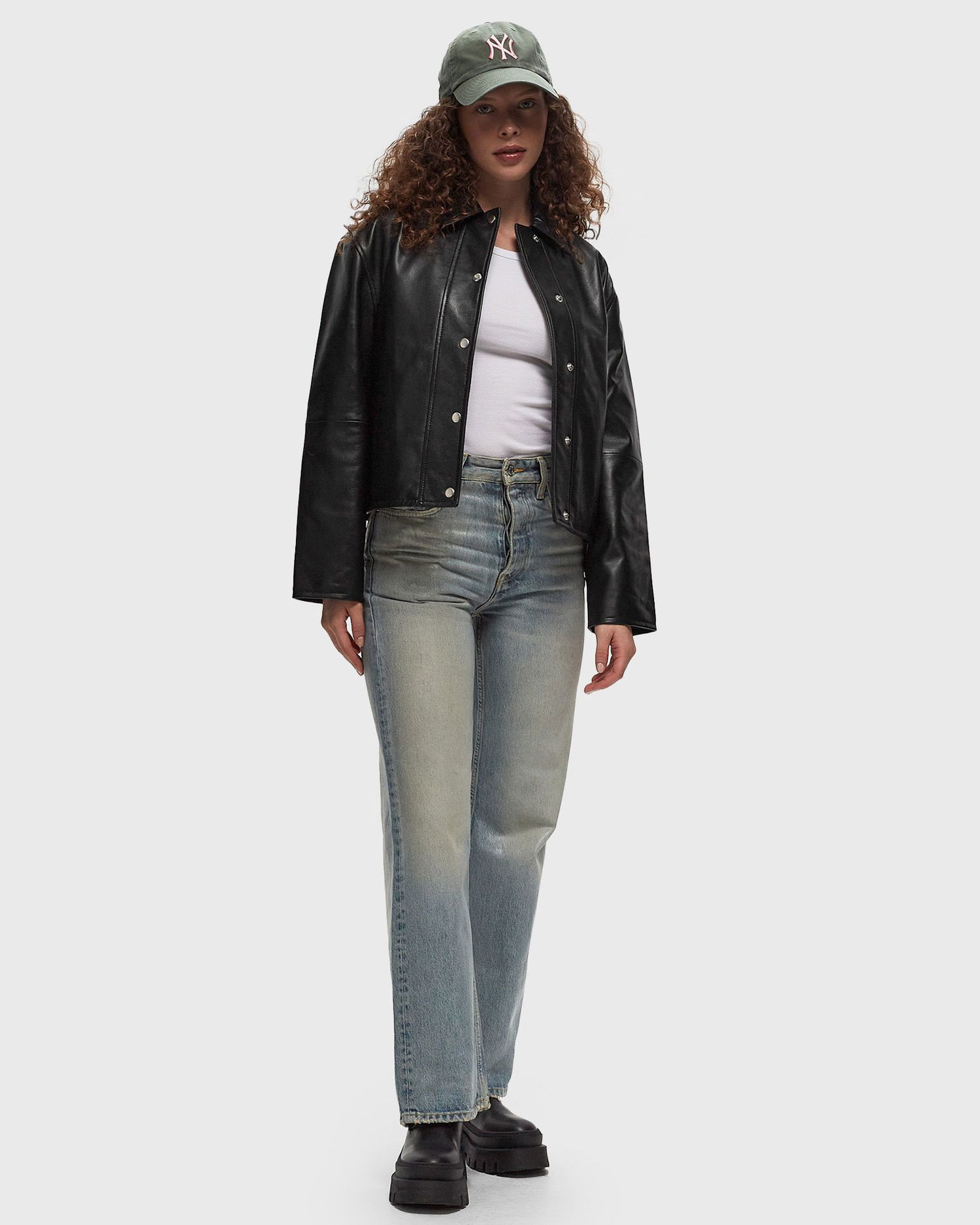 Jakna Samsoe Samsoe Samsøe & Samsøe SALYNN Leather Jacket, Size M Črna | F10000033-BLACK, 1