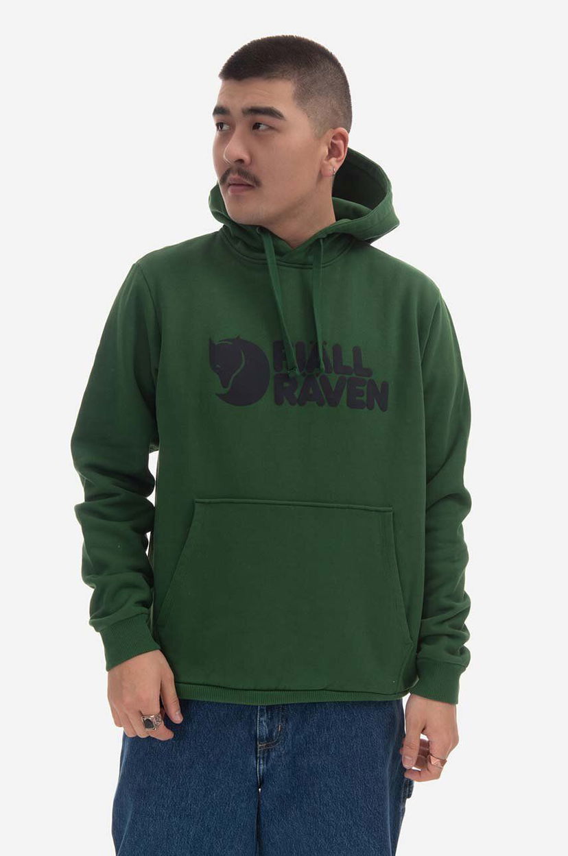 Pulover FJÄLLRÄVEN Hoodie With Print Zelena | F84144.678