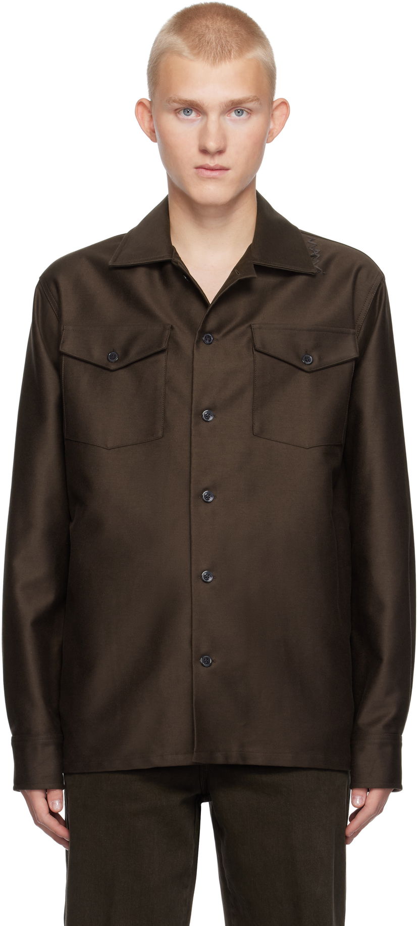 Srajce Marni Satin Shirt Rjava | CUMU0310S1 TCY36