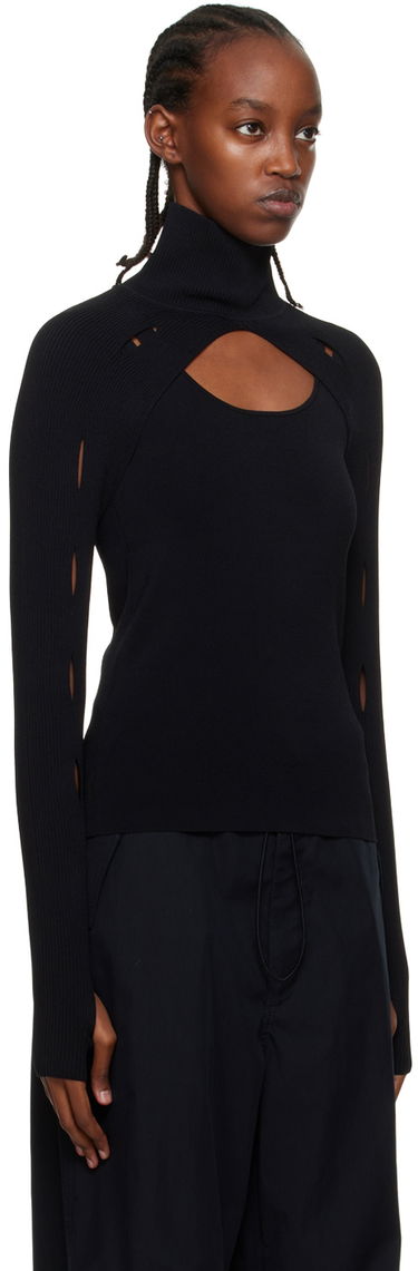 Pleteni pulover Dion Lee Slash Woven Turtleneck Top Črna | C7006F21, 4