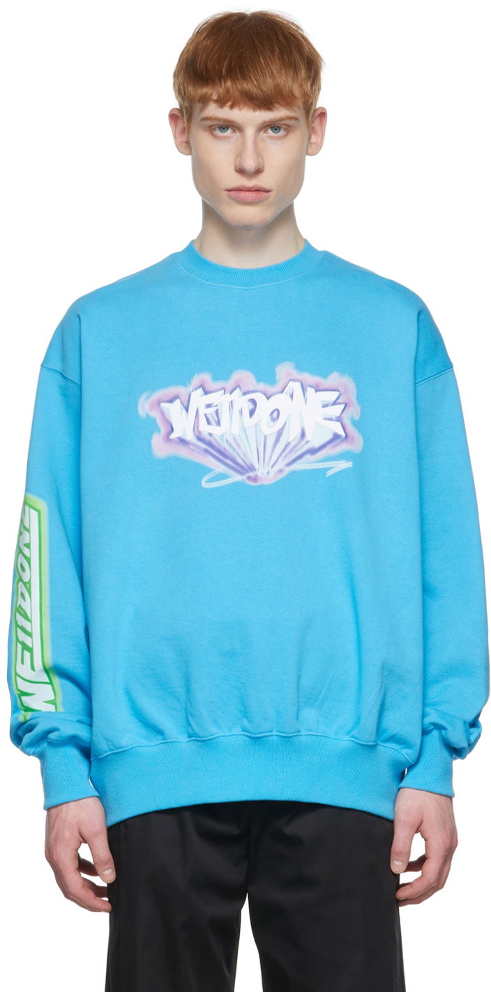 Pulover We11done We11done Cotton Sweatshirt Modra | WD-TS1-22-684-U-BL