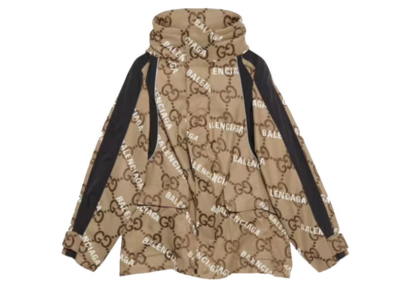 Jakna Gucci Balenciaga x The Hacker Project Jumbo GG Jacket Beige/Ebony Bež | 676426 ZAH7K 9692