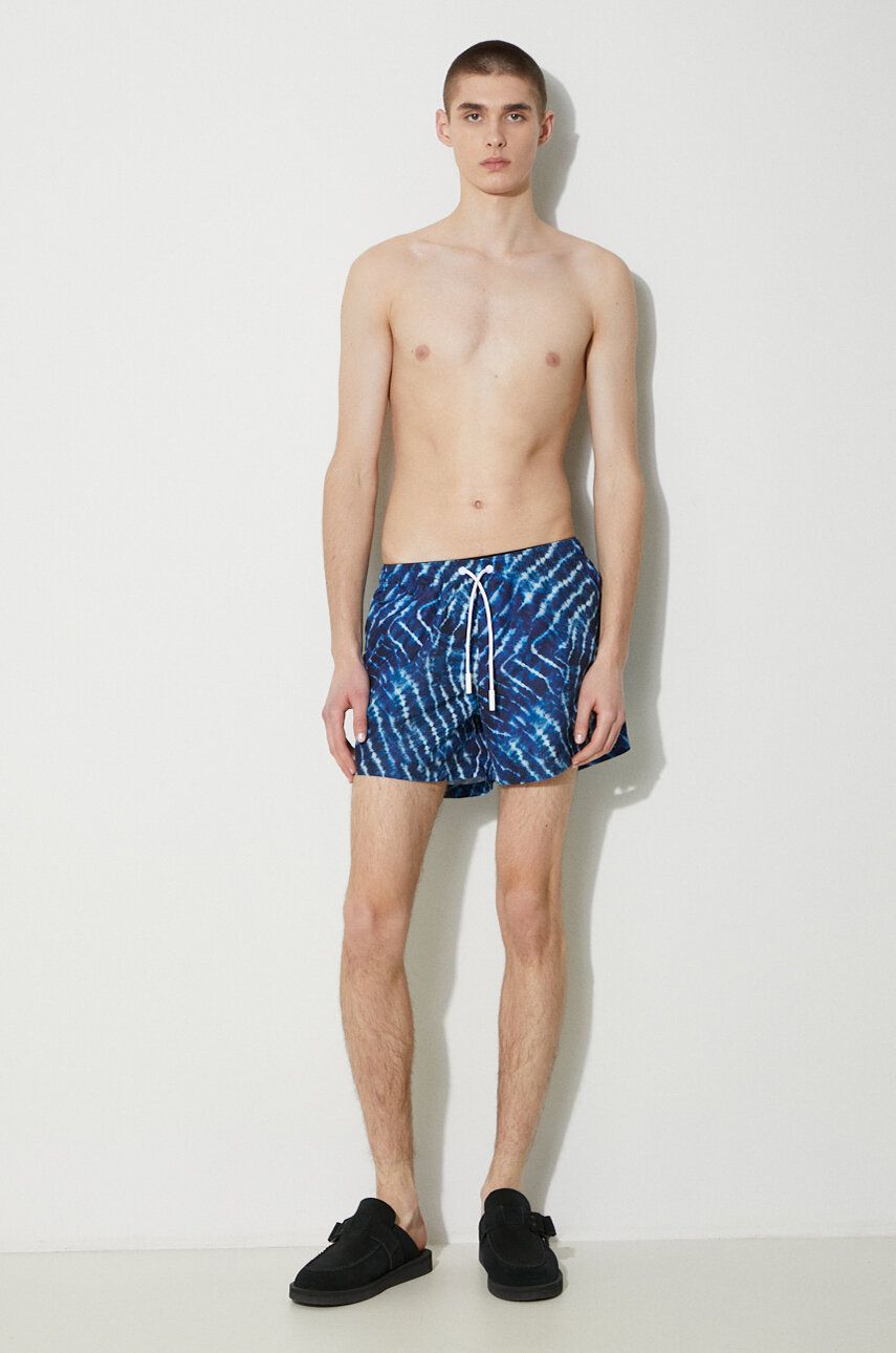 Kopalke Marcelo Burlon Aop Sound Waves Swim Shorts Modra | CMFA003S24FAB0024501, 1