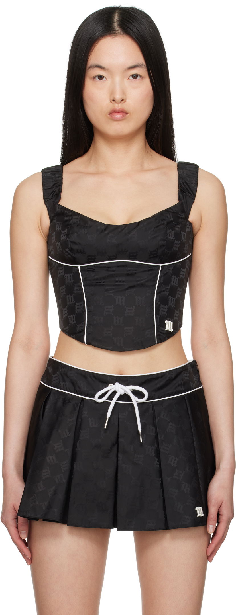 Krila MISBHV MISBHV Monogram Nylon Corset Top Črna | 250W104