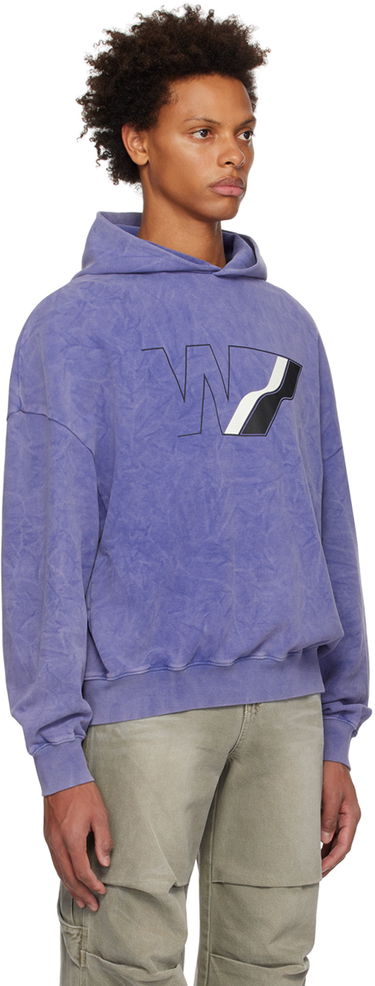 Pulover We11done Wave Line Graphic Print Hoodie Lila | WD-TH3-22-708-U-NV, 1