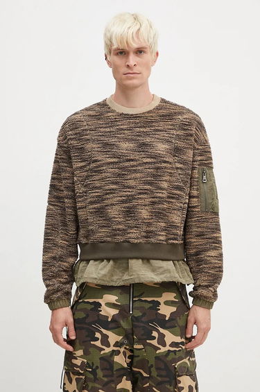 Pleteni pulover Andersson Bell Layered Fleece Sweater Zelena | atb1171m, 0