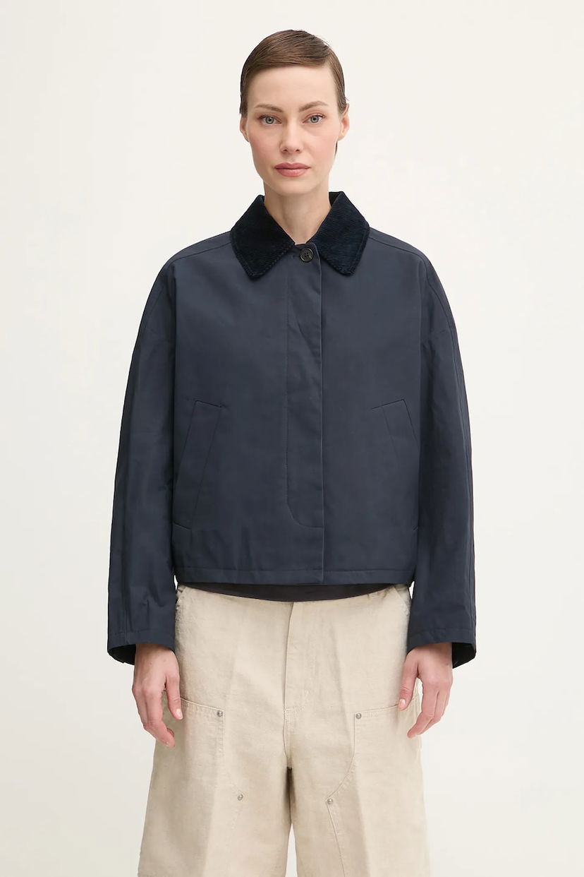 Jakna A.P.C. Becca Oversize Cropped Transitional Jacket with Corduroy Collar Mornarica | COHIL.F02990