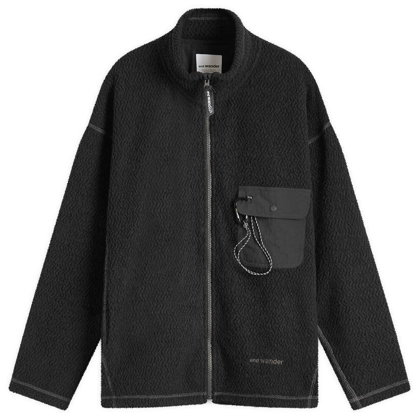 Pulover and wander Re Wool Jacquard Fleece Jacket Črna | 5744281146-010