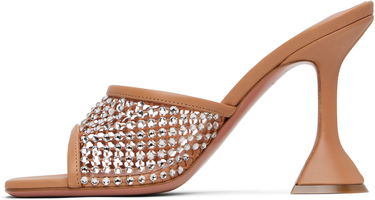 Nega čevljev Amina Muaddi Amina Muaddi Lupita Crystal Net Heeled Sandals Bež | LUPITA CRYSTAL NET SLIPPER 95, 2