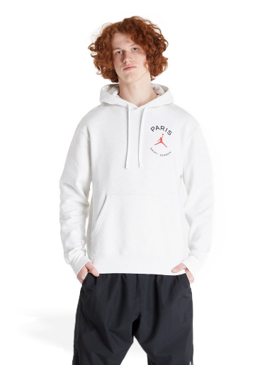 Pulover Jordan Paris Saint-Germain Fleece Pullover Hoodie Bela | DJ0395-051